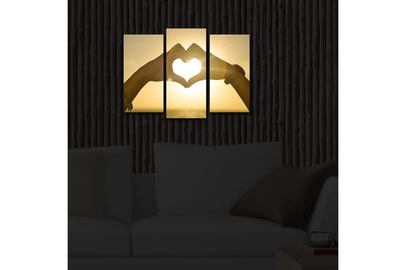 Dekorativ Canvasbilde LED-belysning 3 Deler - Flerfarget - Innredning - Bilder & kunst - Lerretsbilder