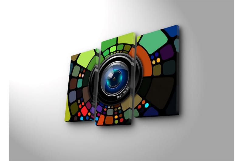 Dekorativ Canvasbilde LED-belysning 3 Deler - Flerfarget - Innredning - Bilder & kunst - Lerretsbilder