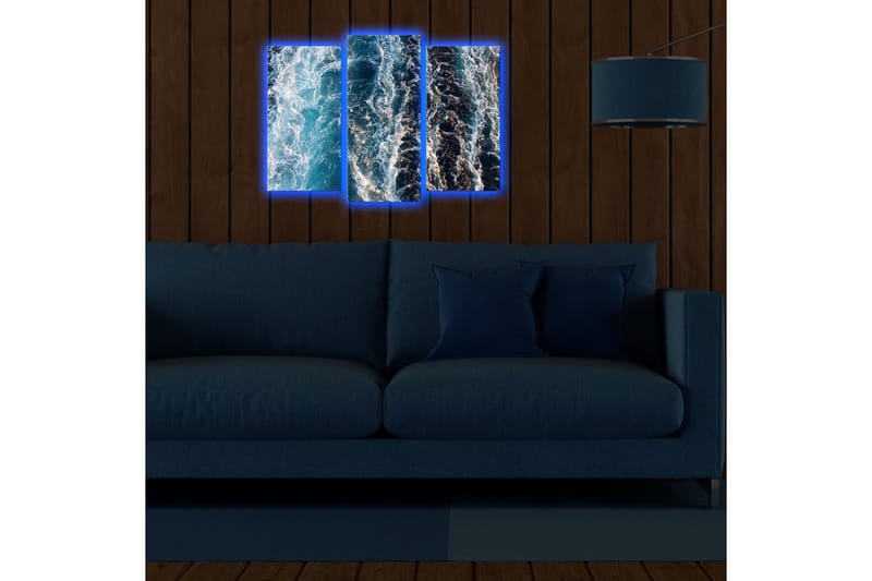 Dekorativ Canvasbilde LED-belysning 3 Deler - Flerfarget - Innredning - Bilder & kunst - Lerretsbilder