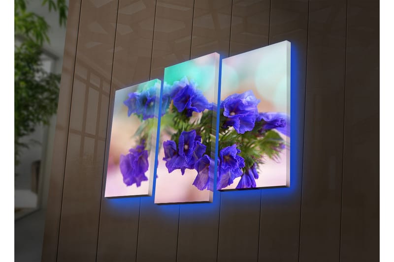 Dekorativ Canvasbilde LED-belysning 3 Deler - Flerfarget - Innredning - Bilder & kunst - Lerretsbilder