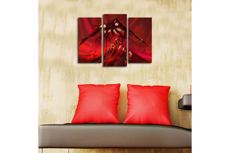 Dekorativ Canvasbilde LED-belysning 3 Deler - Flerfarget - Innredning - Bilder & kunst - Lerretsbilder