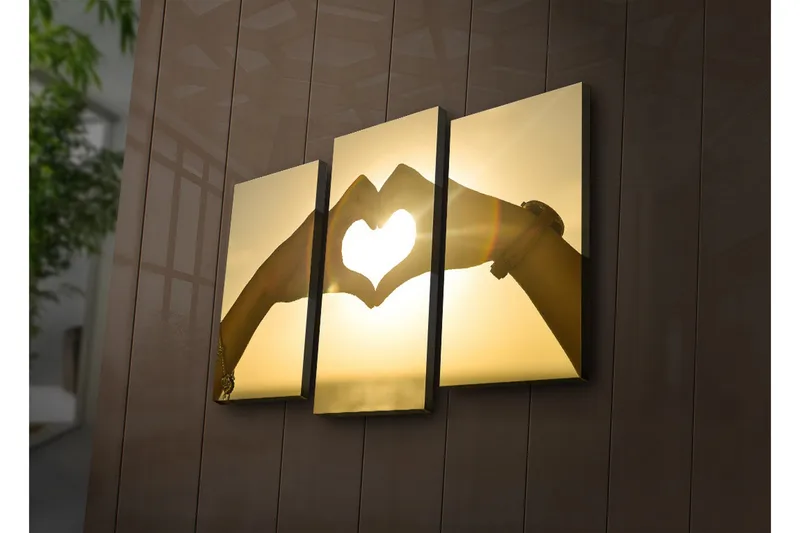 Dekorativ Canvasbilde LED-belysning 3 Deler - Flerfarget - Innredning - Bilder & kunst - Lerretsbilder