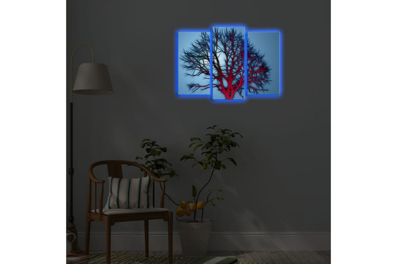Dekorativ Canvasbilde LED-belysning 3 Deler - Flerfarget - Innredning - Bilder & kunst - Lerretsbilder