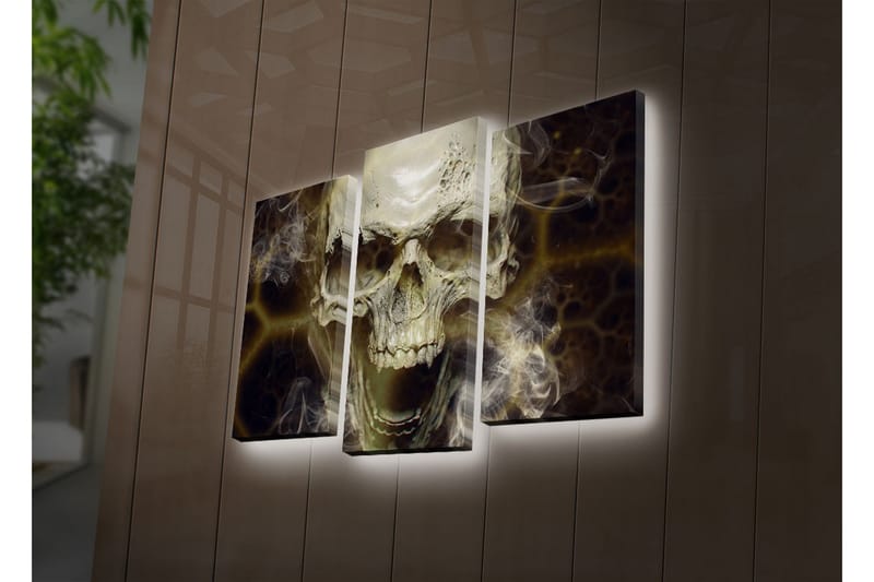 Dekorativ Canvasbilde LED-belysning 3 Deler - Flerfarget - Innredning - Bilder & kunst - Lerretsbilder