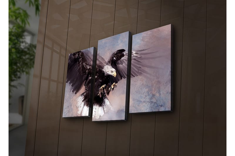 Dekorativ Canvasbilde LED-belysning 3 Deler - Flerfarget - Innredning - Bilder & kunst - Lerretsbilder