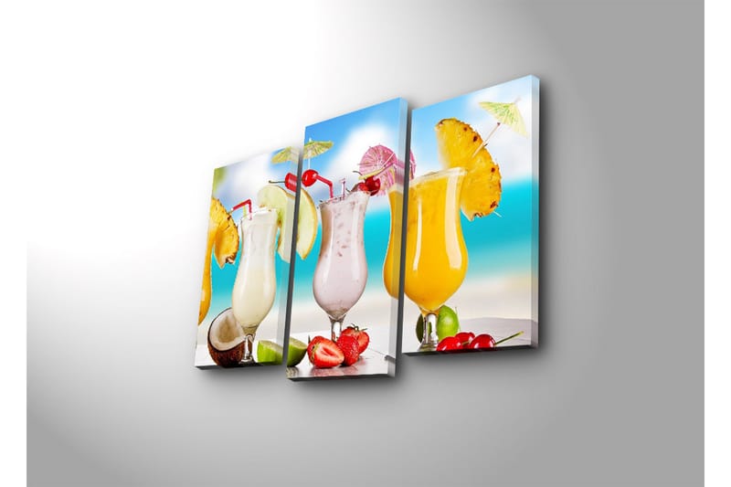 Dekorativ Canvasbilde LED-belysning 3 Deler - Flerfarget - Innredning - Bilder & kunst - Lerretsbilder