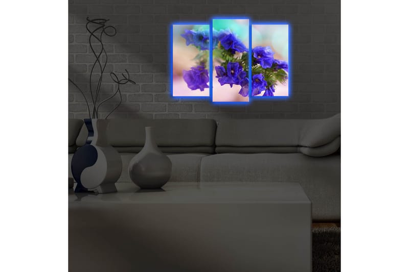 Dekorativ Canvasbilde LED-belysning 3 Deler - Flerfarget - Innredning - Bilder & kunst - Lerretsbilder