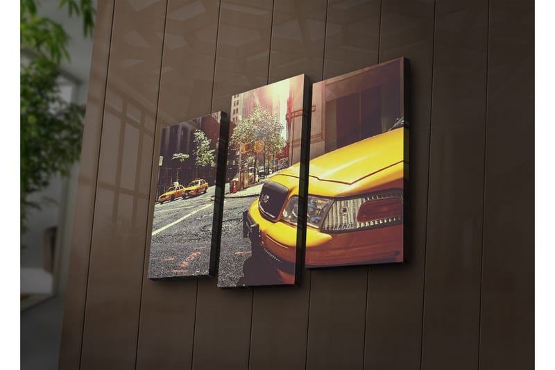 Dekorativ Canvasbilde LED-belysning 3 Deler - Flerfarget - Innredning - Bilder & kunst - Lerretsbilder