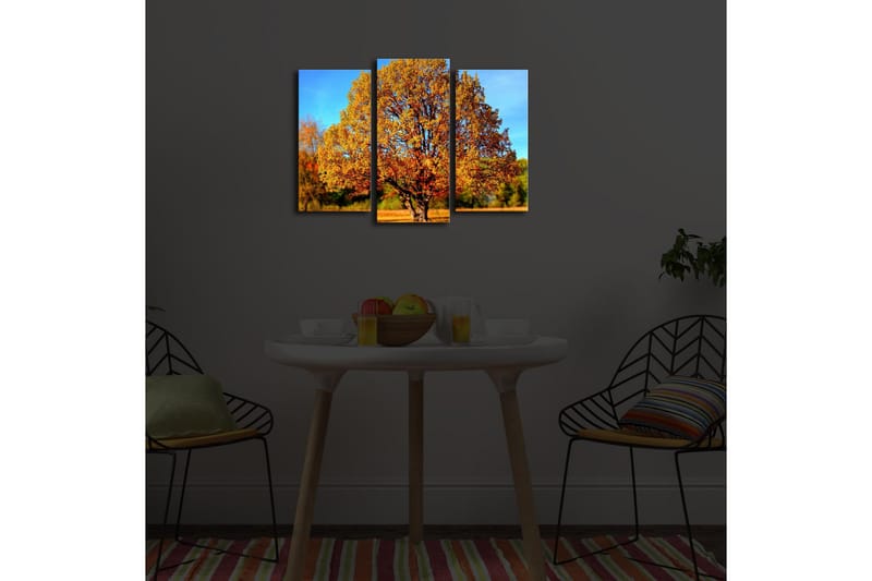 Dekorativ Canvasbilde LED-belysning 3 Deler - Flerfarget - Innredning - Bilder & kunst - Lerretsbilder