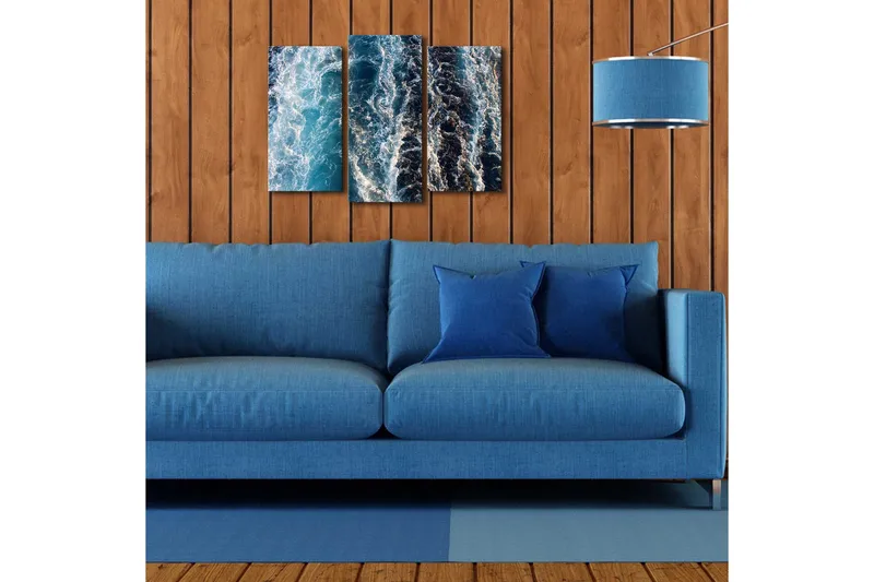 Dekorativ Canvasbilde LED-belysning 3 Deler - Flerfarget - Innredning - Bilder & kunst - Lerretsbilder