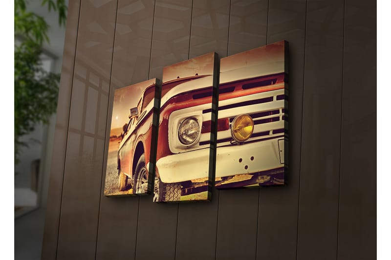 Dekorativ Canvasbilde LED-belysning 3 Deler - Flerfarget - Innredning - Bilder & kunst - Lerretsbilder