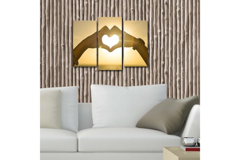 Dekorativ Canvasbilde LED-belysning 3 Deler - Flerfarget - Innredning - Bilder & kunst - Lerretsbilder