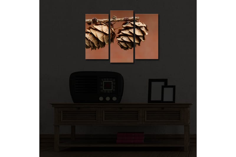Dekorativ Canvasbilde LED-belysning 3 Deler - Flerfarget - Innredning - Bilder & kunst - Lerretsbilder