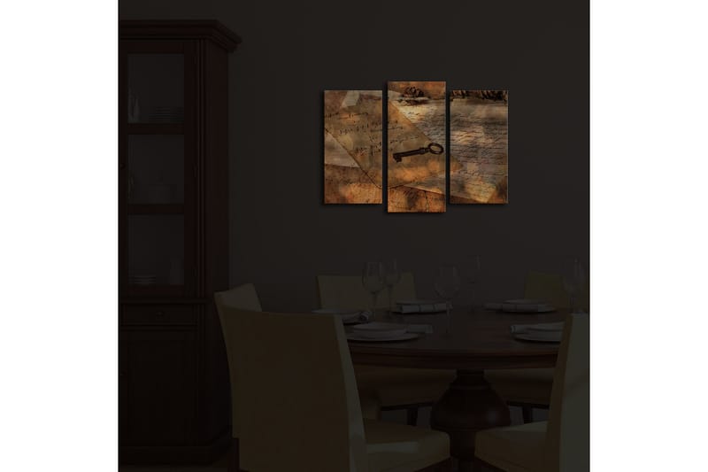 Dekorativ Canvasbilde LED-belysning 3 Deler - Flerfarget - Innredning - Bilder & kunst - Lerretsbilder