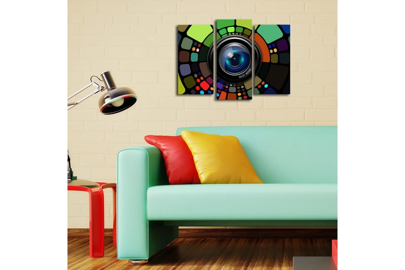 Dekorativ Canvasbilde LED-belysning 3 Deler - Flerfarget - Innredning - Bilder & kunst - Lerretsbilder