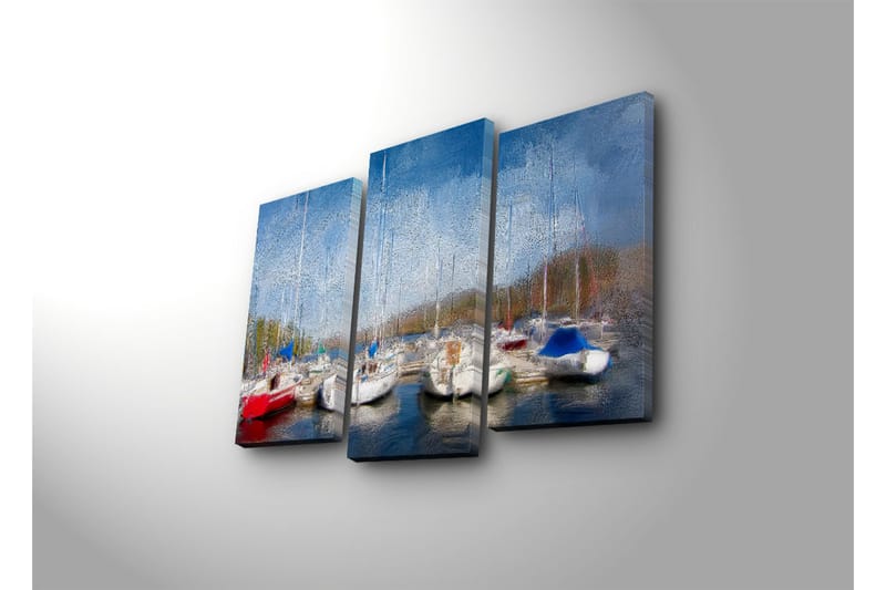 Dekorativ Canvasbilde LED-belysning 3 Deler - Flerfarget - Innredning - Bilder & kunst - Lerretsbilder