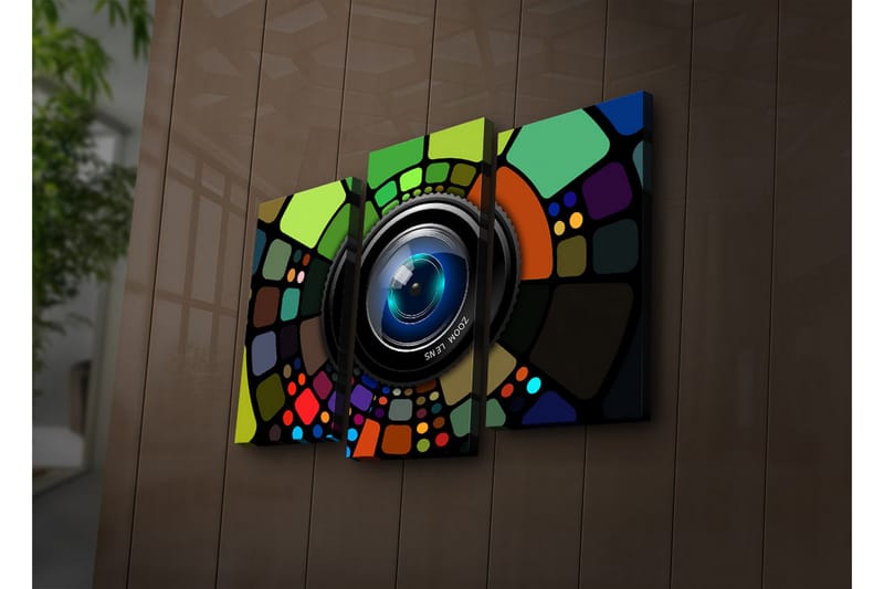 Dekorativ Canvasbilde LED-belysning 3 Deler - Flerfarget - Innredning - Bilder & kunst - Lerretsbilder
