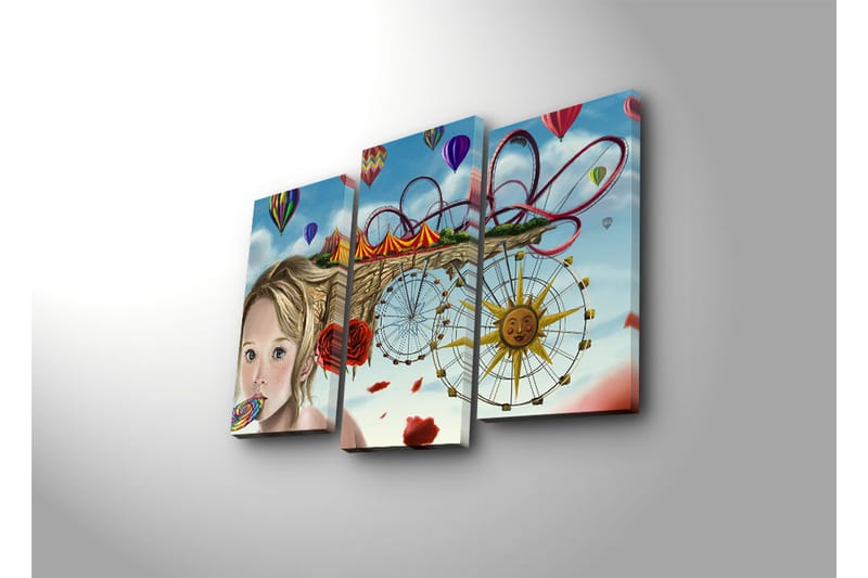 Dekorativ Canvasbilde LED-belysning 3 Deler - Flerfarget - Innredning - Bilder & kunst - Lerretsbilder