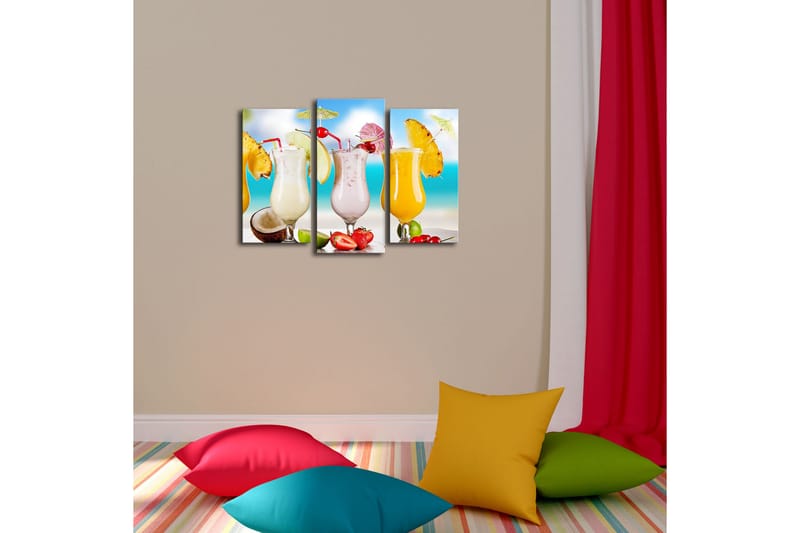 Dekorativ Canvasbilde LED-belysning 3 Deler - Flerfarget - Innredning - Bilder & kunst - Lerretsbilder
