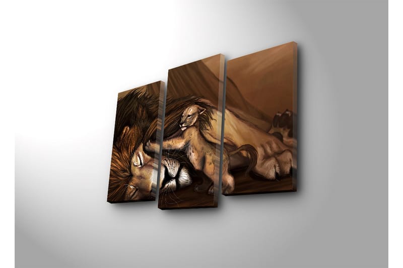 Dekorativ Canvasbilde LED-belysning 3 Deler - Flerfarget - Innredning - Bilder & kunst - Lerretsbilder