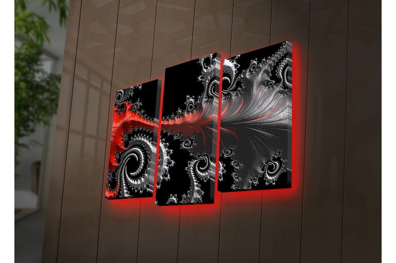 Dekorativ Canvasbilde LED-belysning 3 Deler - Flerfarget - Innredning - Bilder & kunst - Lerretsbilder