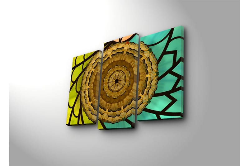 Dekorativ Canvasbilde LED-belysning 3 Deler - Flerfarget - Innredning - Bilder & kunst - Lerretsbilder