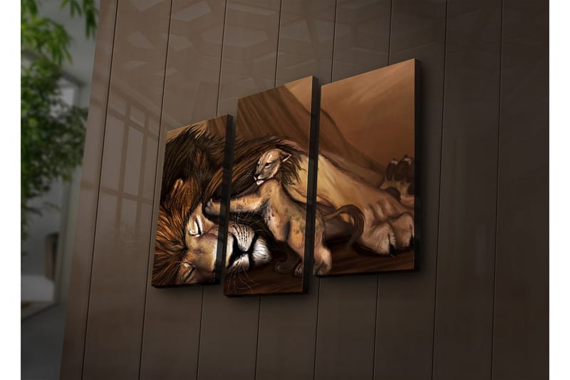 Dekorativ Canvasbilde LED-belysning 3 Deler - Flerfarget - Innredning - Bilder & kunst - Lerretsbilder