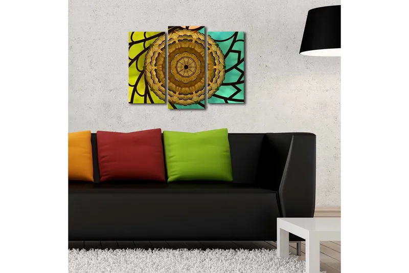 Dekorativ Canvasbilde LED-belysning 3 Deler - Flerfarget - Innredning - Bilder & kunst - Lerretsbilder