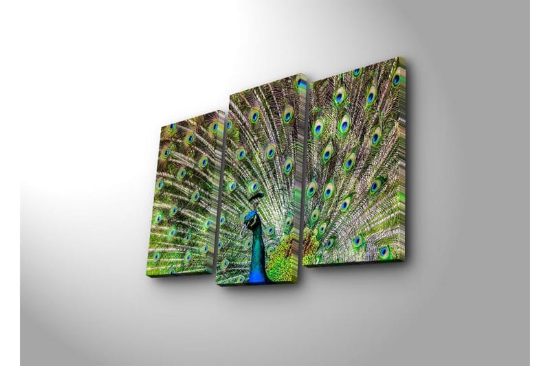 Dekorativ Canvasbilde LED-belysning 3 Deler - Flerfarget - Innredning - Bilder & kunst - Lerretsbilder