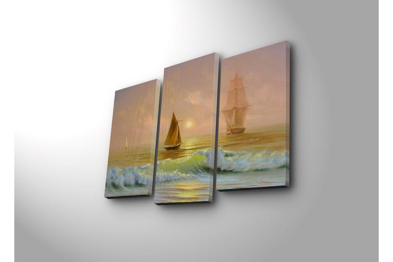 Dekorativ Canvasbilde LED-belysning 3 Deler - Flerfarget - Innredning - Bilder & kunst - Lerretsbilder