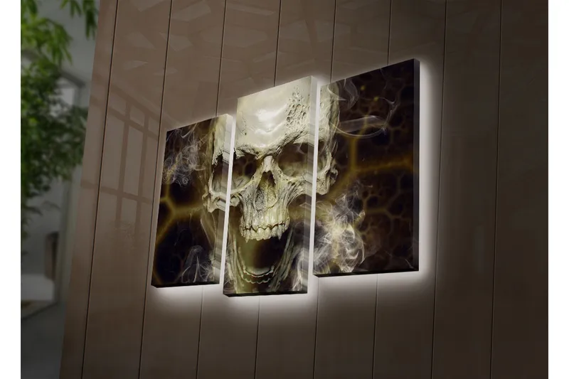 Dekorativ Canvasbilde LED-belysning 3 Deler, Flerfarget