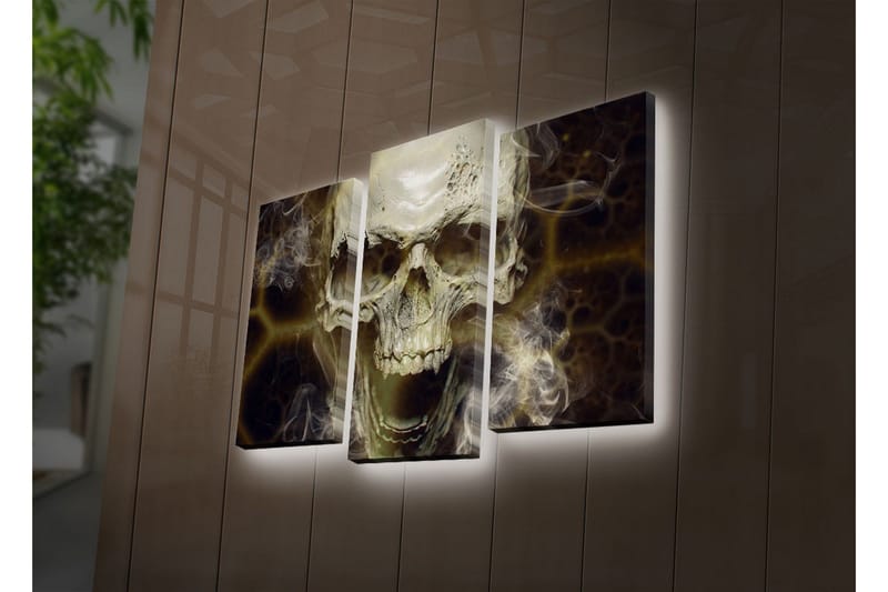 Dekorativ Canvasbilde LED-belysning 3 Deler - Flerfarget - Innredning - Bilder & kunst - Lerretsbilder