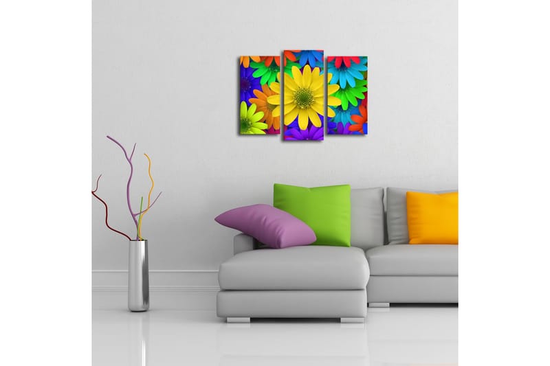 Dekorativ Canvasbilde LED-belysning 3 Deler - Flerfarget - Innredning - Bilder & kunst - Lerretsbilder