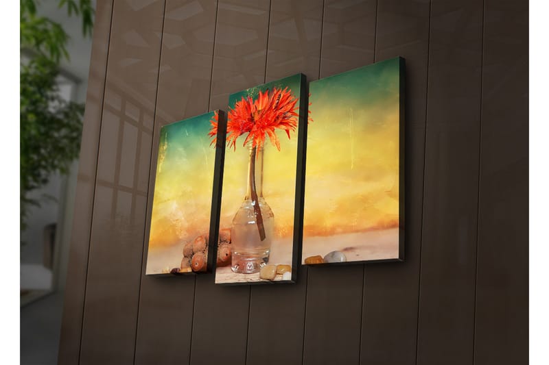 Dekorativ Canvasbilde LED-belysning 3 Deler - Flerfarget - Innredning - Bilder & kunst - Lerretsbilder