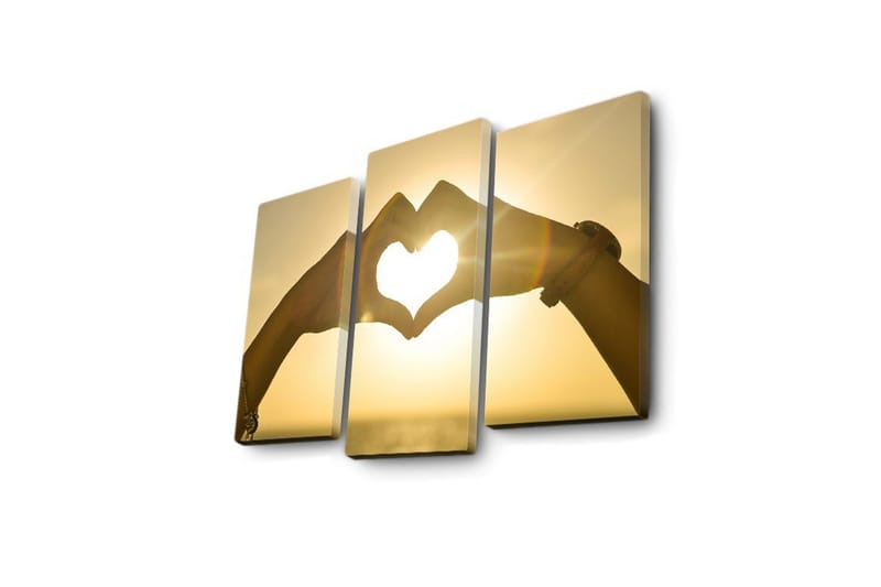 Dekorativ Canvasbilde LED-belysning 3 Deler - Flerfarget - Innredning - Bilder & kunst - Lerretsbilder