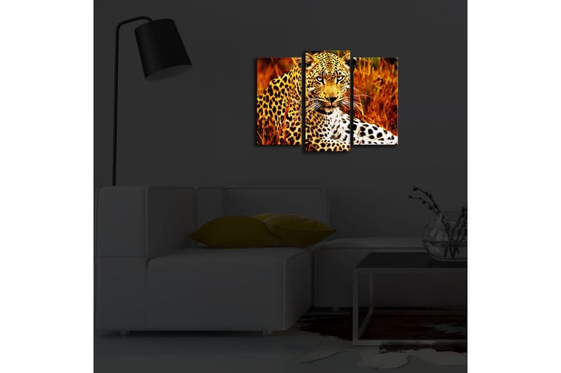 Dekorativ Canvasbilde LED-belysning 3 Deler - Flerfarget - Innredning - Bilder & kunst - Lerretsbilder