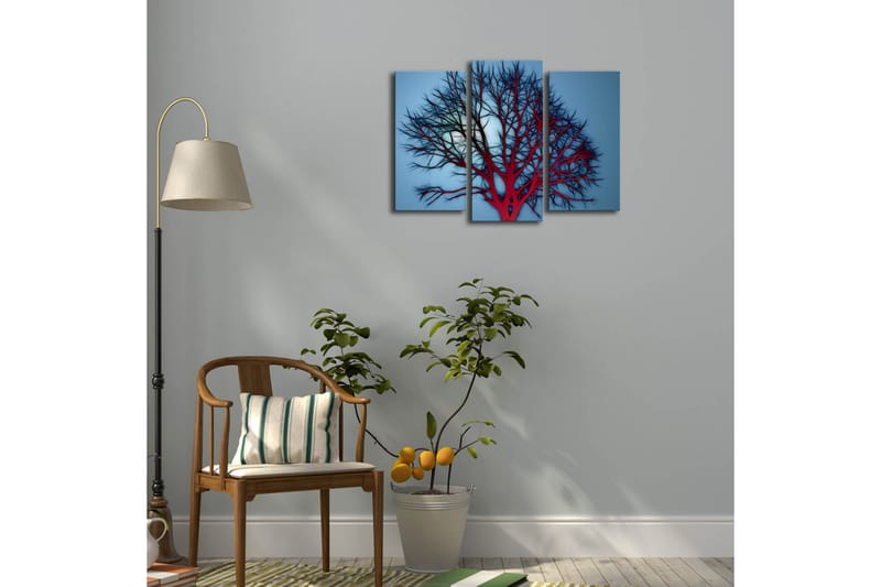 Dekorativ Canvasbilde LED-belysning 3 Deler - Flerfarget - Innredning - Bilder & kunst - Lerretsbilder