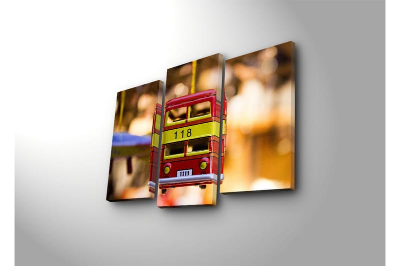 Dekorativ Canvasbilde LED-belysning 3 Deler - Flerfarget - Innredning - Bilder & kunst - Lerretsbilder