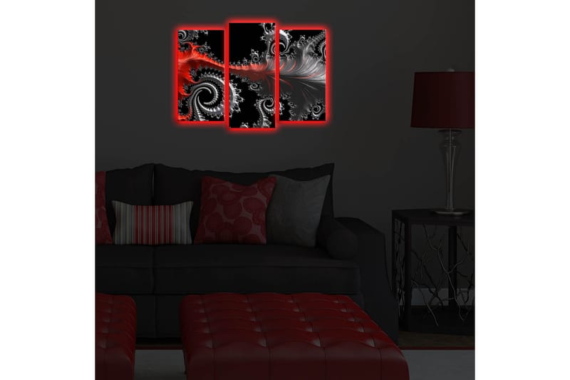 Dekorativ Canvasbilde LED-belysning 3 Deler - Flerfarget - Innredning - Bilder & kunst - Lerretsbilder
