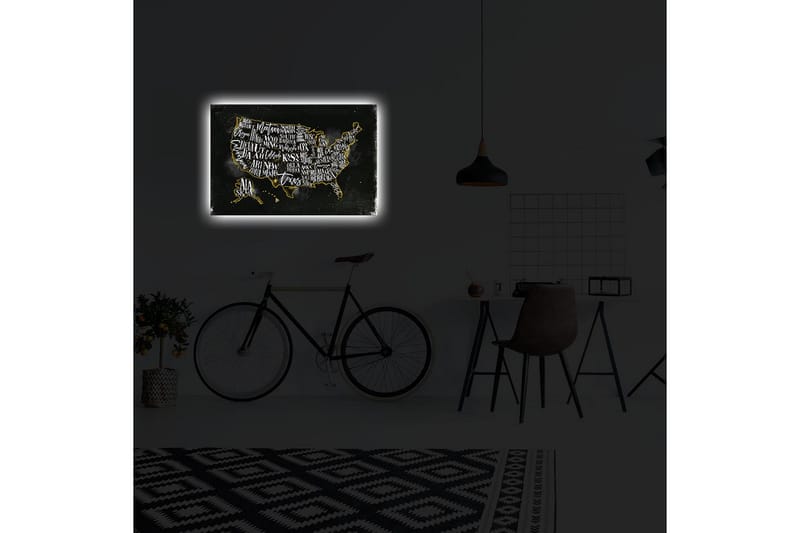 Dekorativ Canvasbilde LED-belysning - Flerfarget - Innredning - Bilder & kunst - Lerretsbilder