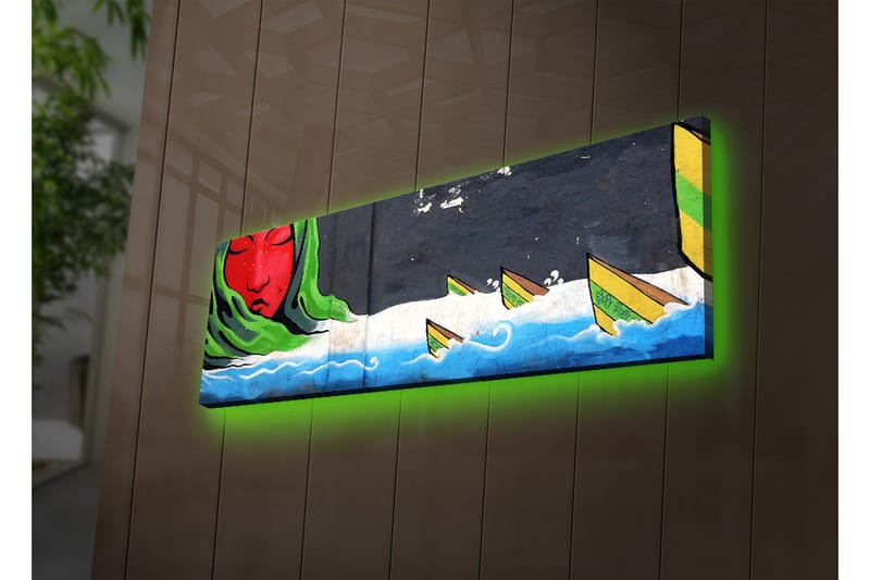 Dekorativ Canvasbilde LED-belysning - Flerfarget - Innredning - Bilder & kunst - Lerretsbilder
