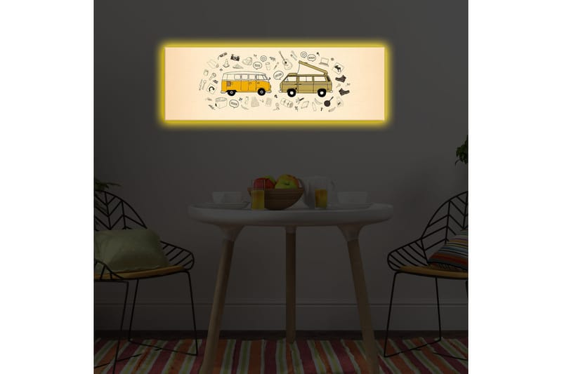 Dekorativ Canvasbilde LED-belysning - Flerfarget - Innredning - Bilder & kunst - Lerretsbilder