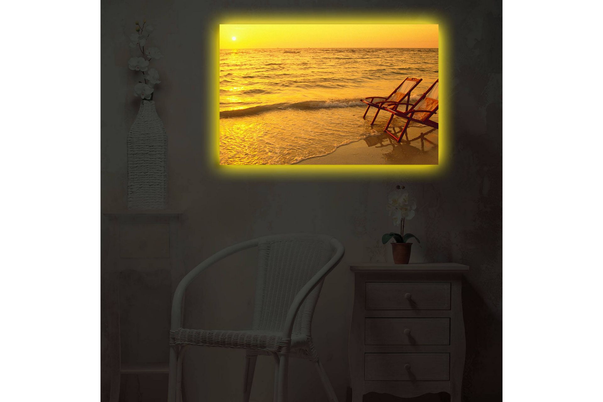 Dekorativ Canvasbilde LED-belysning - Flerfarget - Innredning - Bilder & kunst - Lerretsbilder