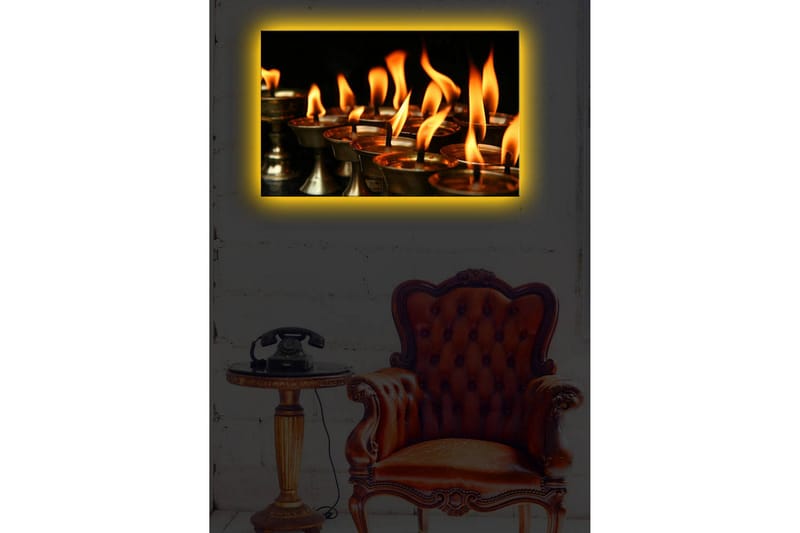 Dekorativ Canvasbilde LED-belysning - Flerfarget - Innredning - Bilder & kunst - Lerretsbilder