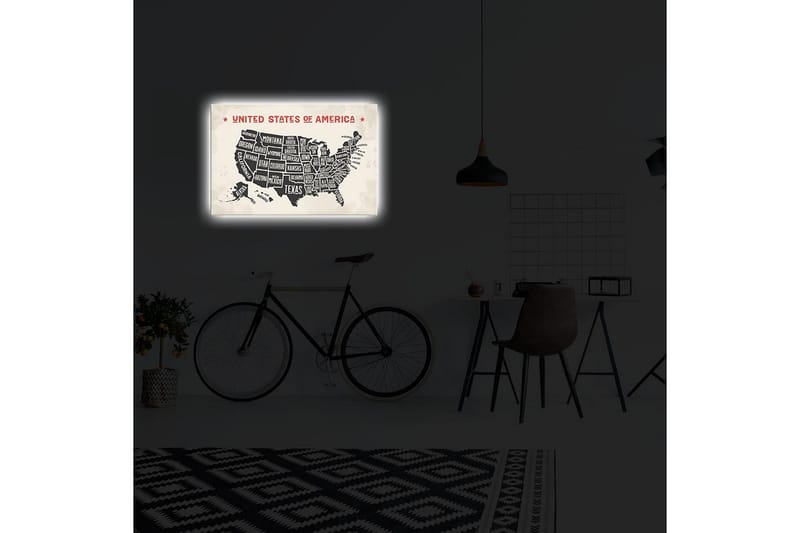 Dekorativ Canvasbilde LED-belysning - Flerfarget - Innredning - Bilder & kunst - Lerretsbilder