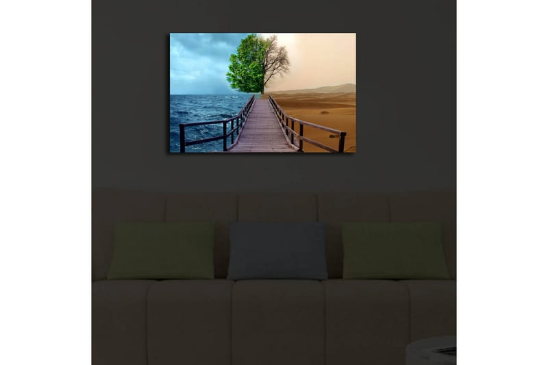 Dekorativ Canvasbilde LED-belysning - Flerfarget - Innredning - Bilder & kunst - Lerretsbilder