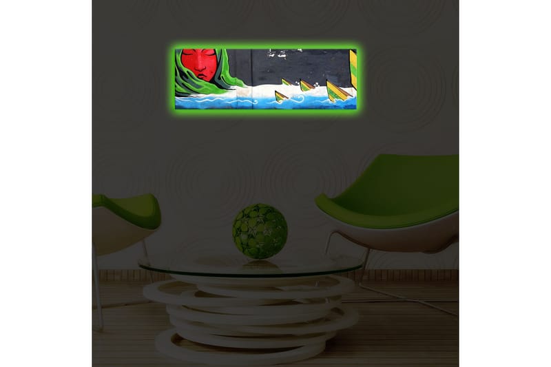 Dekorativ Canvasbilde LED-belysning - Flerfarget - Innredning - Bilder & kunst - Lerretsbilder