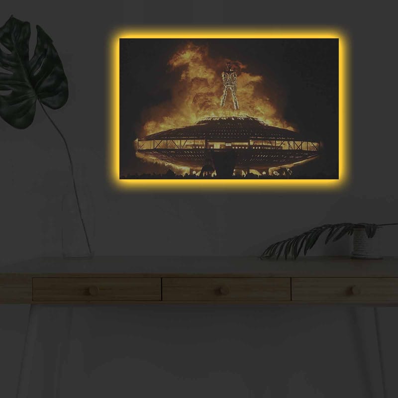 Dekorativ Canvasbilde med LED 45x70 cm - Flerfarget - Innredning - Bilder & kunst - Lerretsbilder