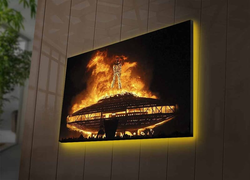 Dekorativ Canvasbilde med LED 45x70 cm - Flerfarget - Innredning - Bilder & kunst - Lerretsbilder