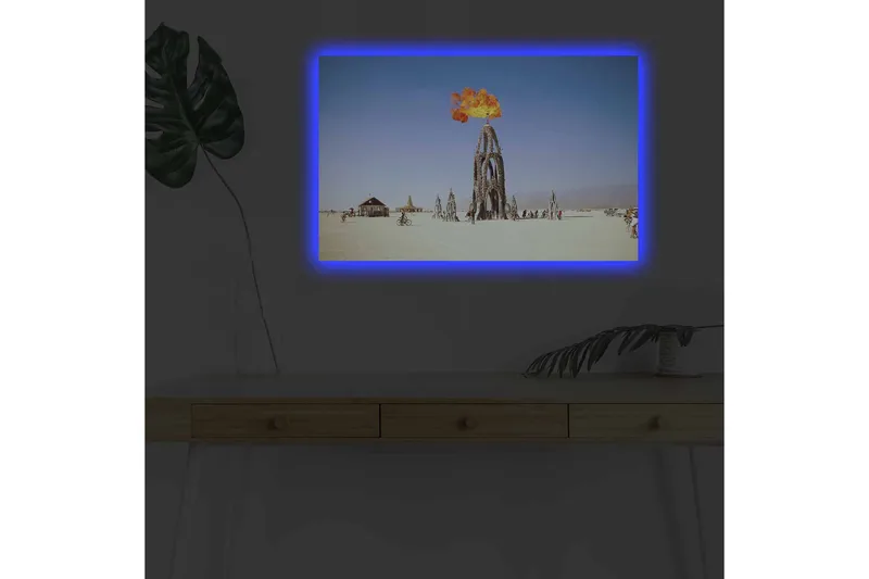 Dekorativ Canvasbilde med LED 45x70 cm - Flerfarget - Innredning - Bilder & kunst - Lerretsbilder